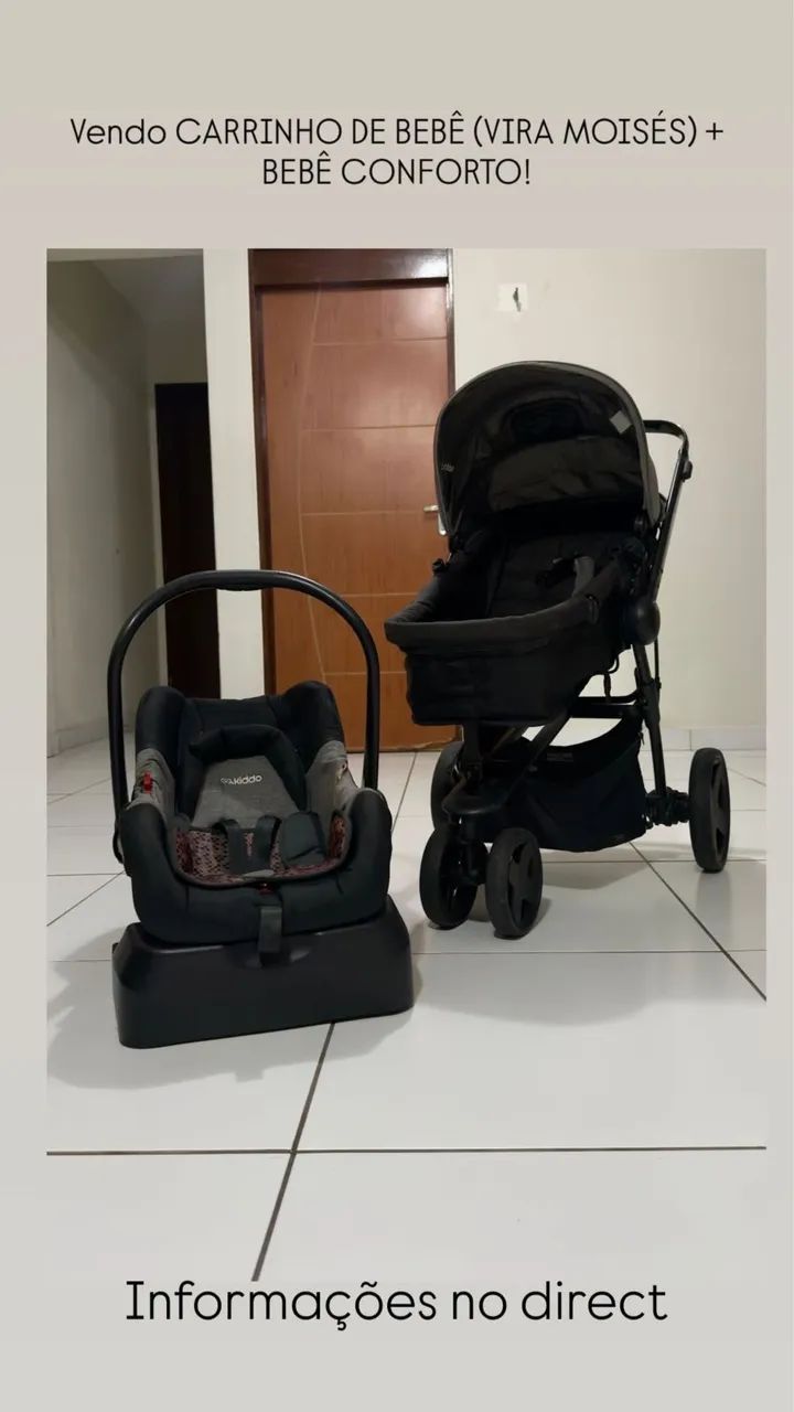 Carrinho Bebê + Bebê Conforto Kiddo 