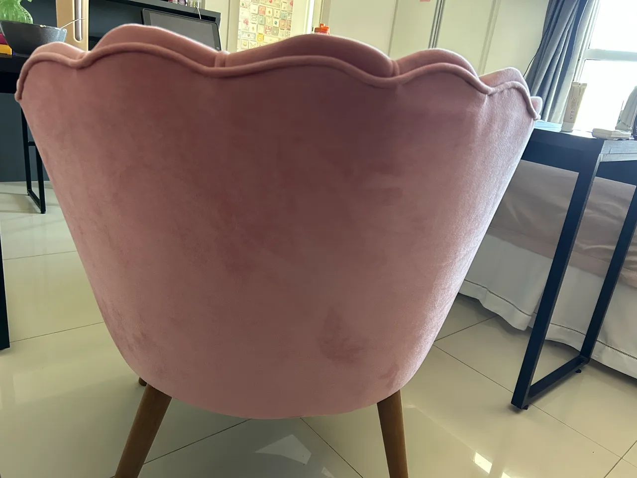Poltrona Concha Veludo Rosa - Foto 5