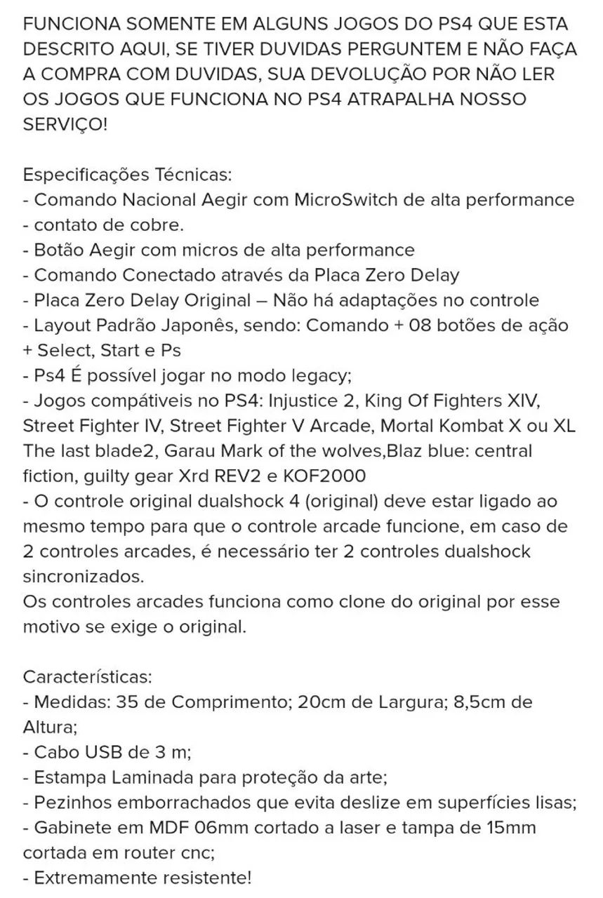 Arcade compatível para PS3 nunca usado  - Foto 5
