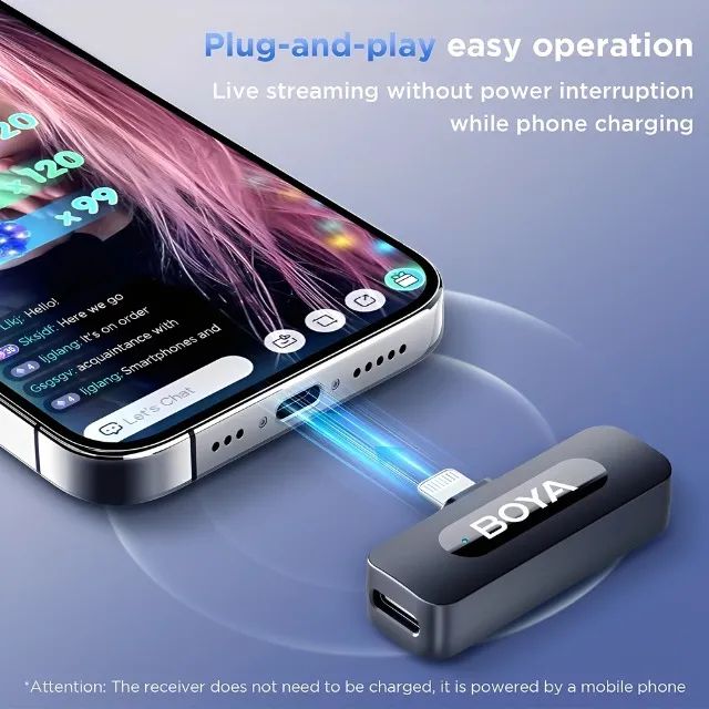 Microfone Sem Fio Boya BY-V3 Combo para iPhone e iPad Lightning Preto - Foto 5