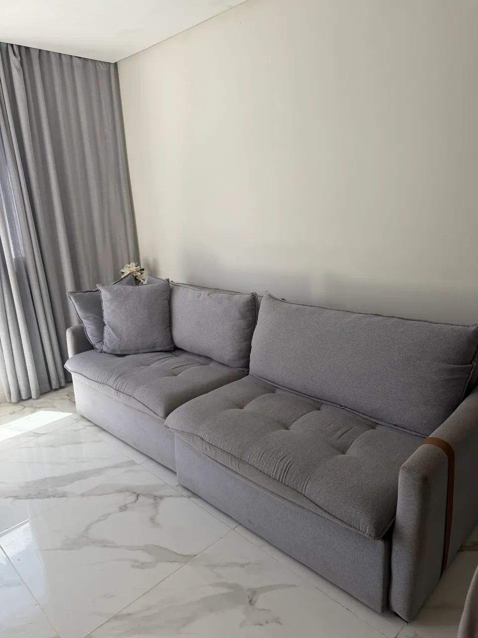 Vendo sofá-cama de LINHO 2,60m - Foto 3