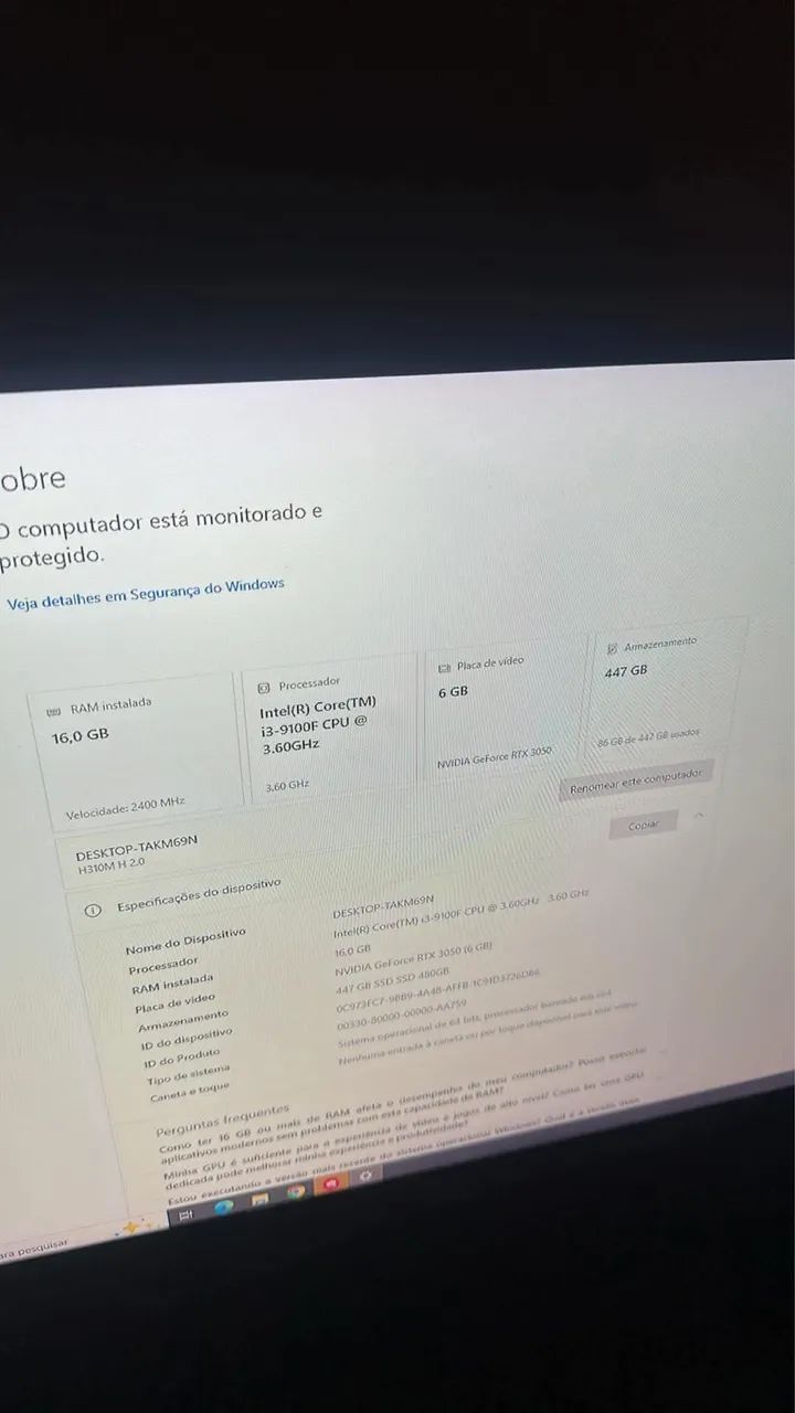 PC GAMER / RTX 3050 / SSD 480gb - Foto 2