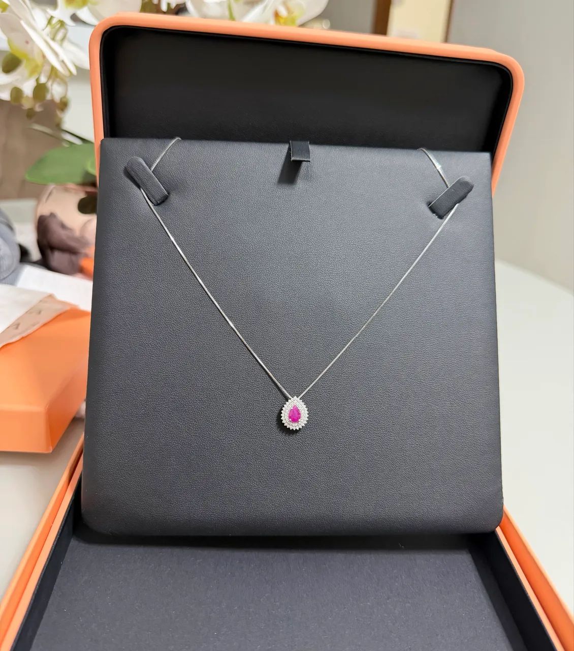 Colar ouro branco e rubi Vivara  - Foto 4