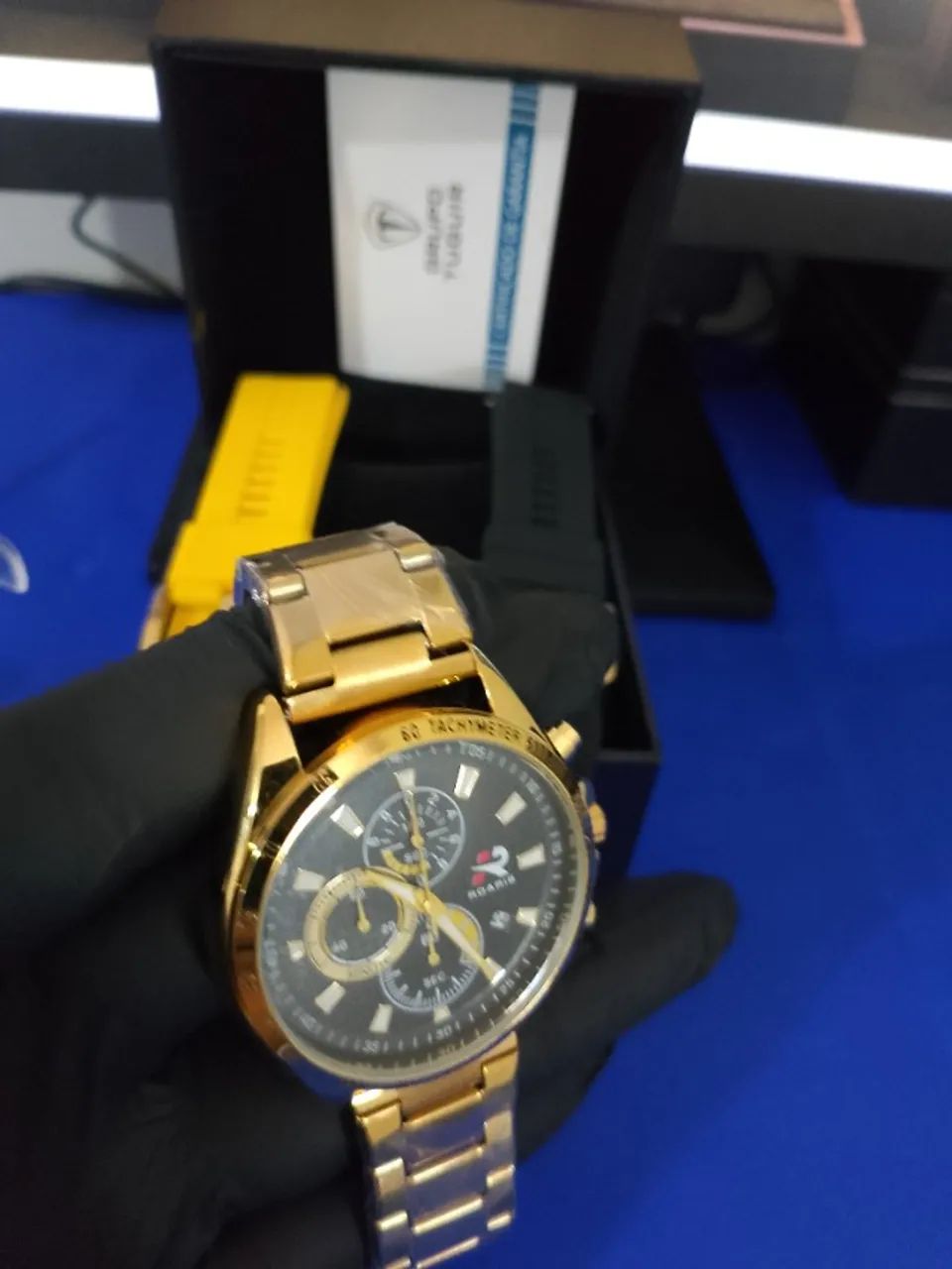 Relógio Masculino Roaris  Dourado - Foto 4