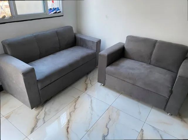 Sofá 2 e tres lugares Suede macio D33 De alta qualidade Confortável Promoção - Foto 4