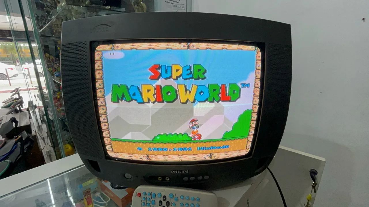 Tv crt tubo Phillips 14 polegadas retrogamer av e controle remoto 