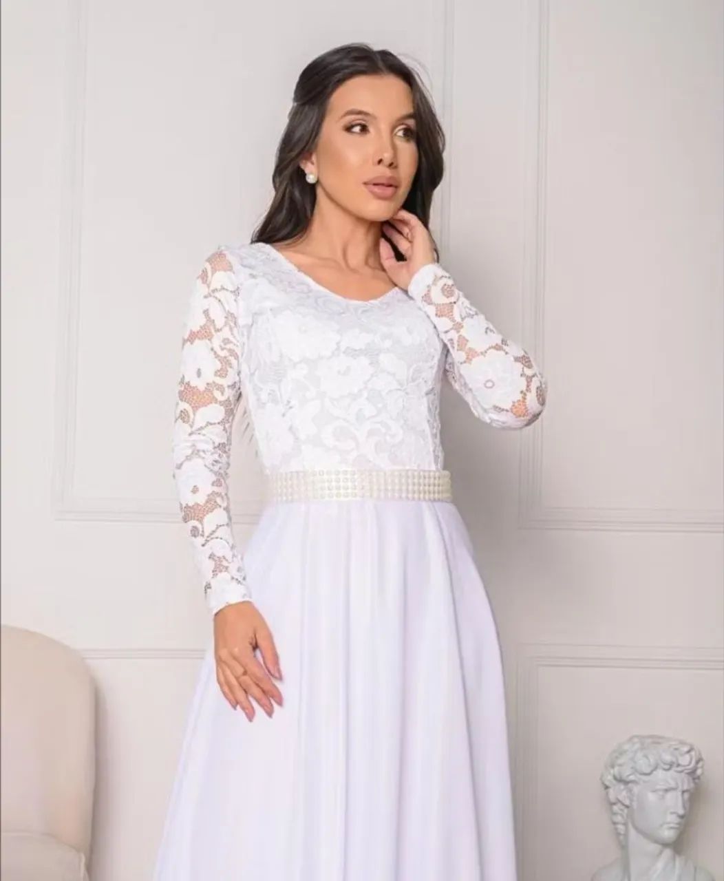 Vestido de casamento - Branco com renda  - Foto 3