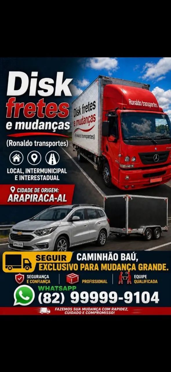 Fretes e mudanças: Local, intermunicipal e interestadual 