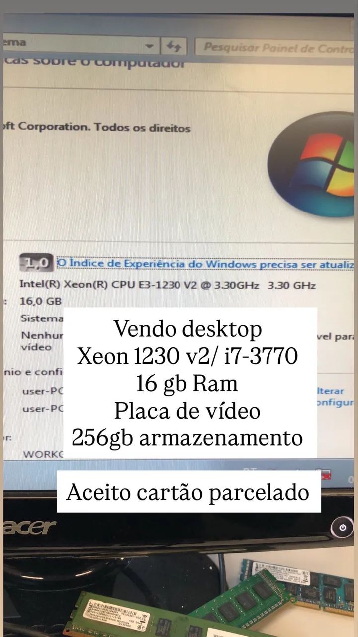 Vendo desktop/computador Kit Xeon 