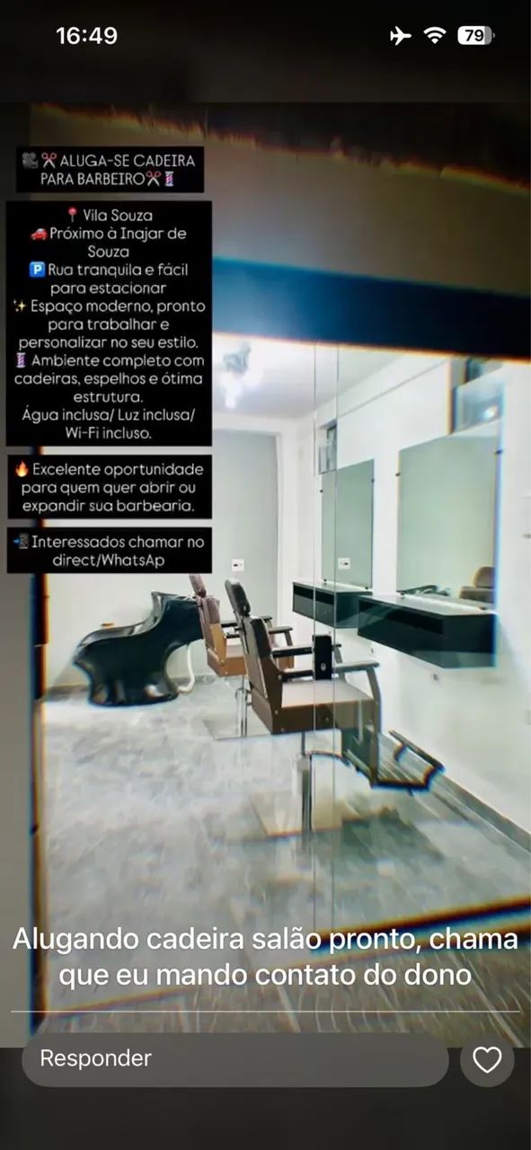 Aluga-se cadeira de barbeiro zn de SP
