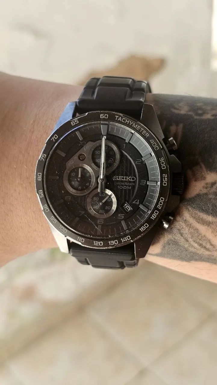 Relogio seiko cronógrafo preto - Foto 4