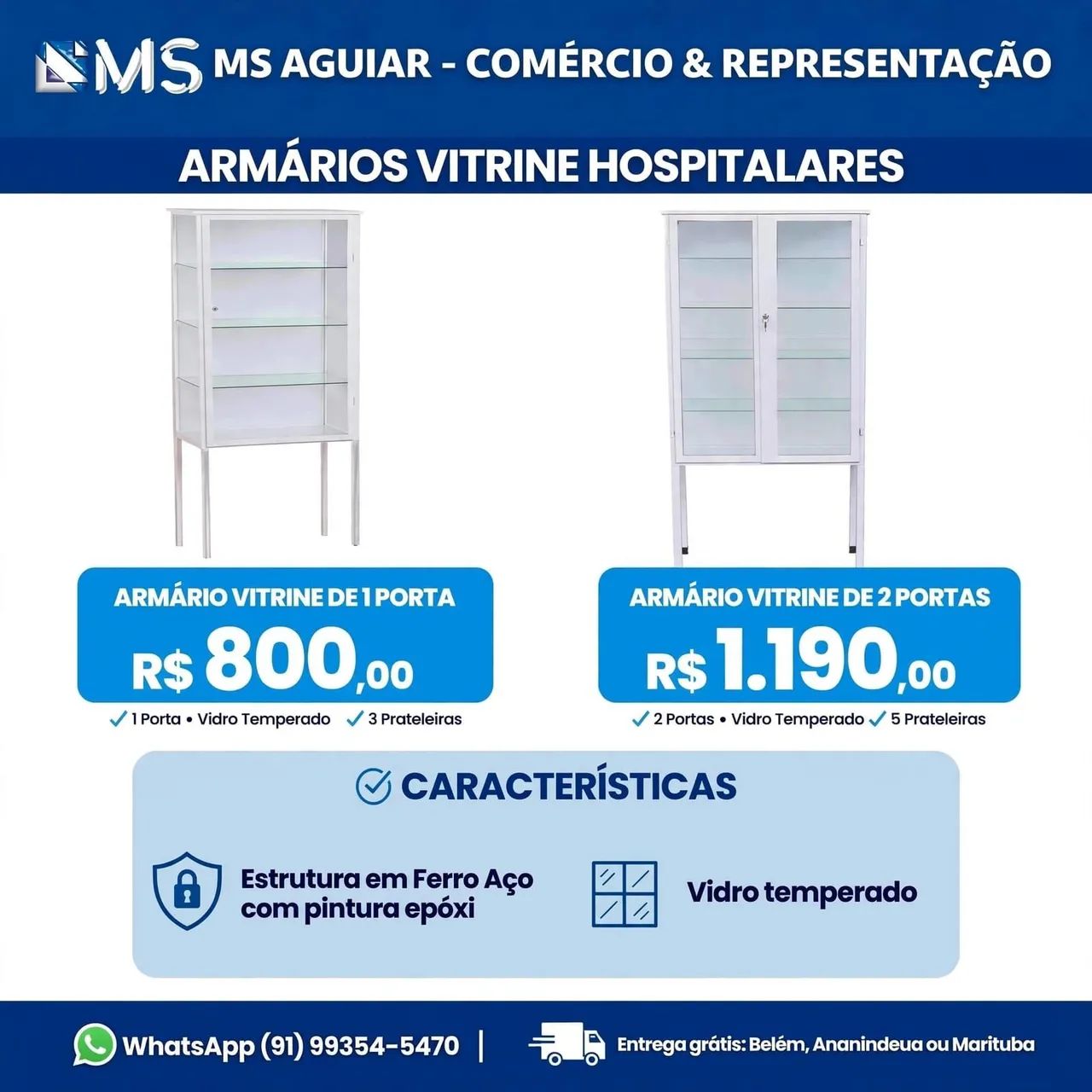 Armário Vitrine Hospitalar 