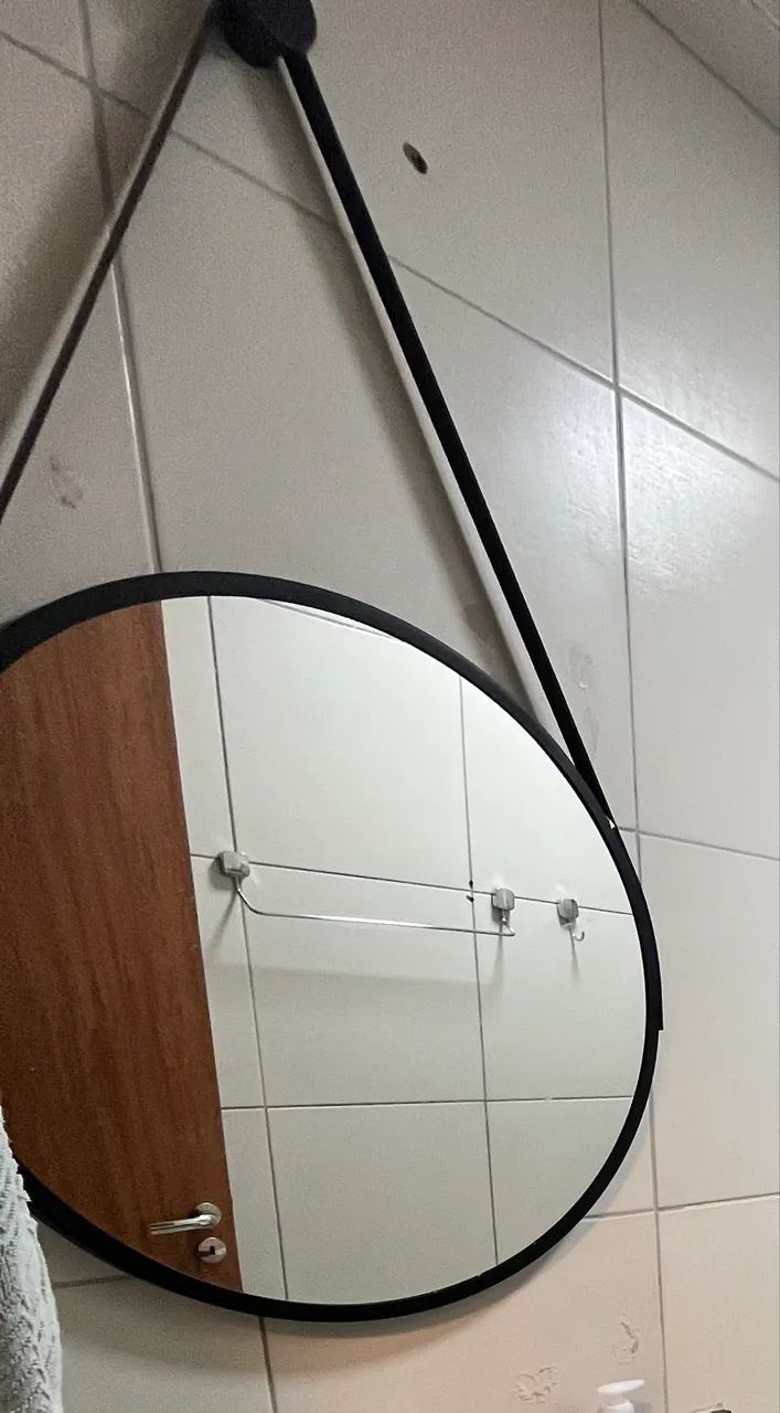 Espelho redondo com alça 60cm