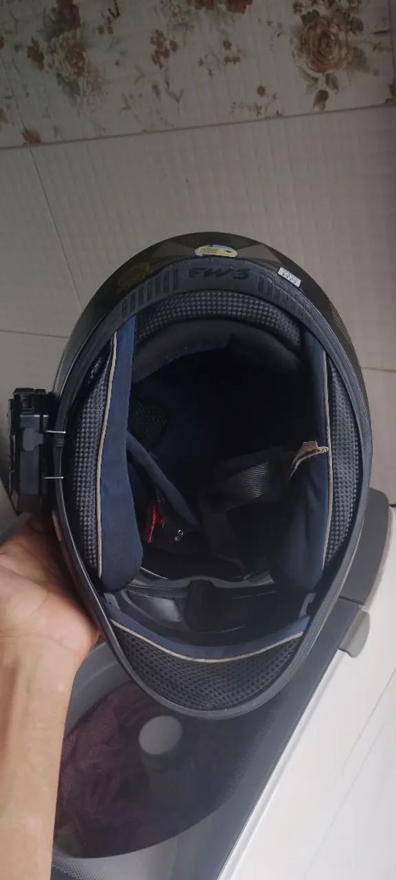 Capacete fw3 GTX com óculos interno TROCO EM CELULAR  - Foto 3