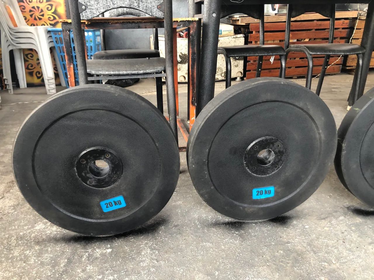 Jogo de anilhas e barra olímpica de CrossFit  - Foto 5