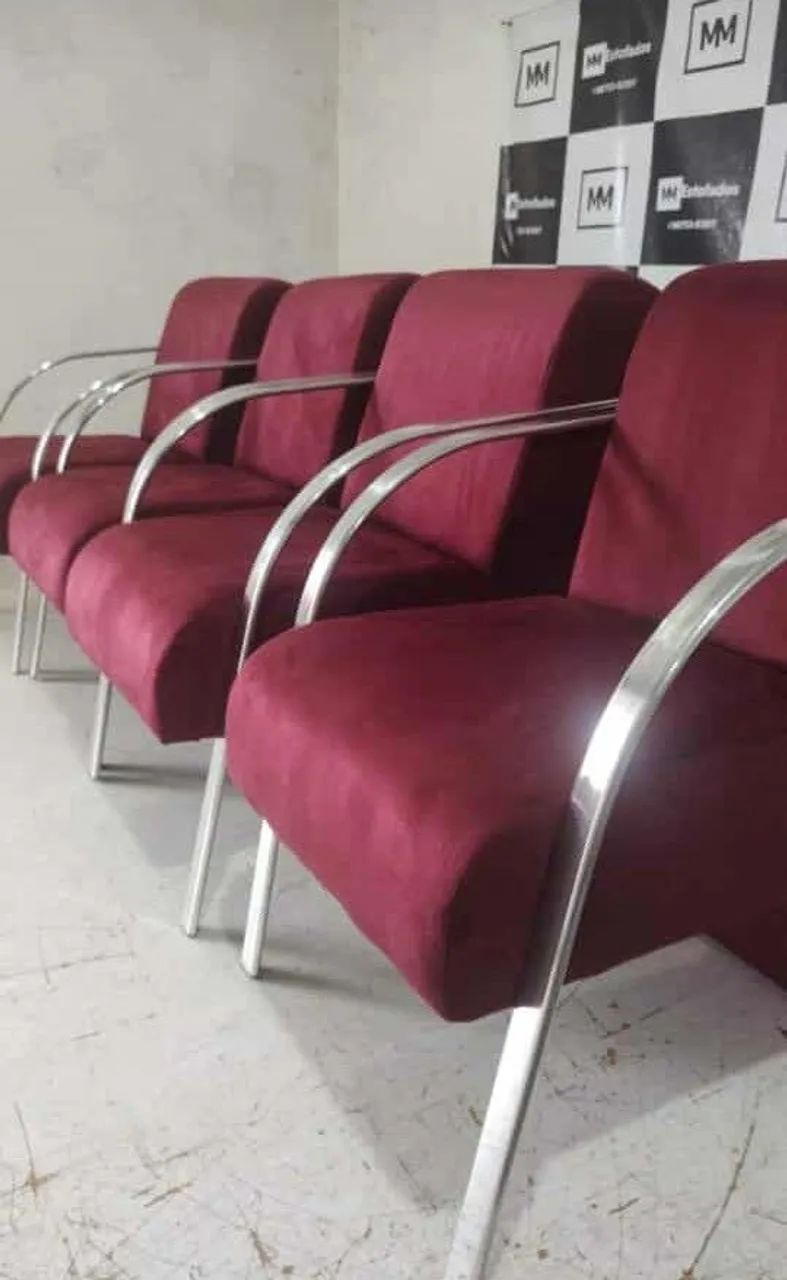 Poltronas decorativas braços alumínio polido  - Foto 3