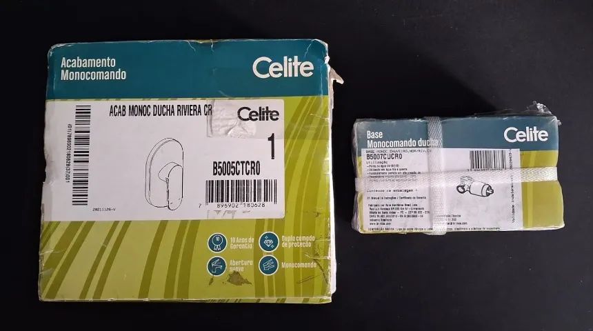 Acabamento monocomando B5005CTCR0 + Base monocomando B5007CUCR0 - Celite (Aceito Cartão)