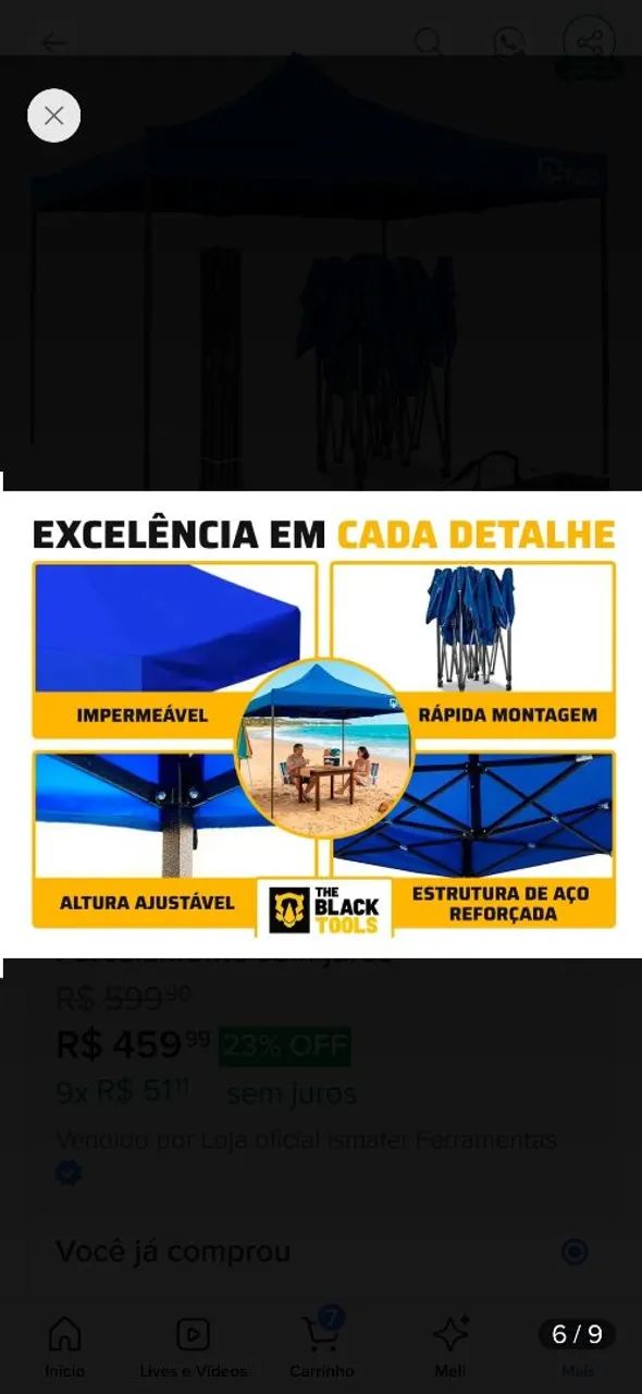 Tenda sanfonada nova nunca usada - Foto 5
