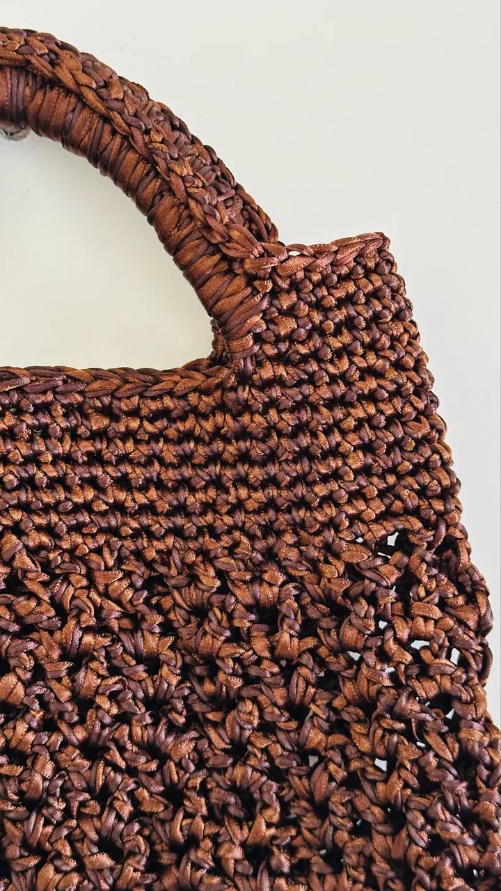Bolsa crochê marrom - Foto 4
