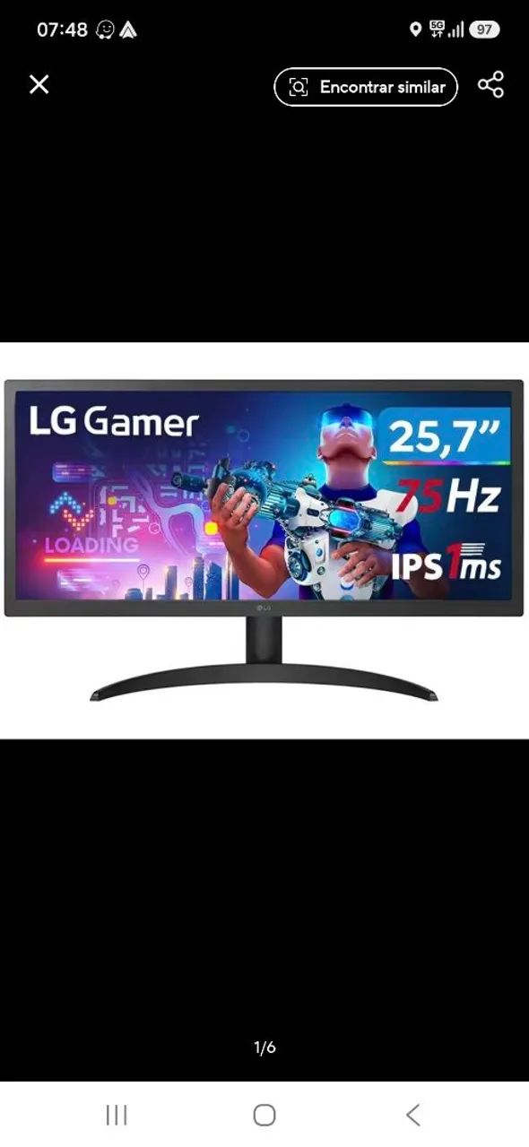 Monitor LG ultrawide 25.7, 75hz