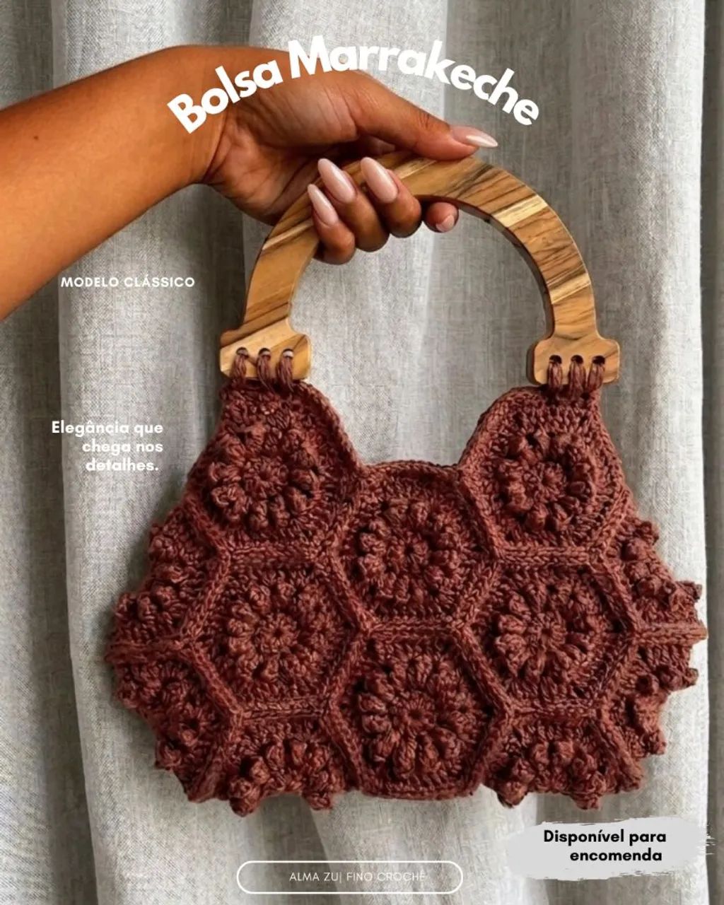 Bolsa de crochê moderno 