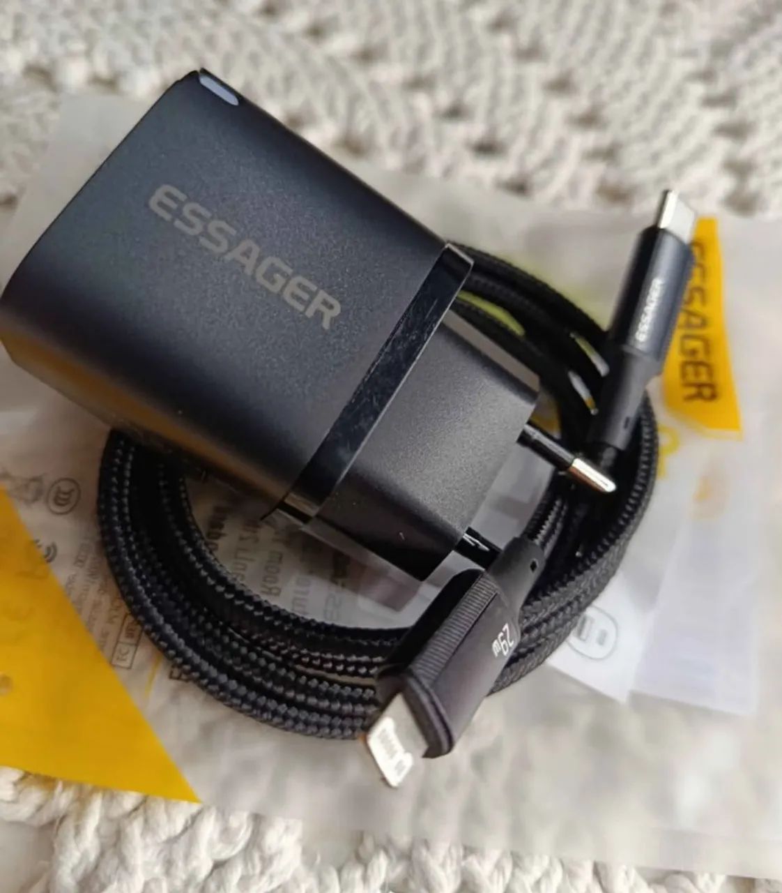 Carregador iPhone Lightning Original Essager 30w 