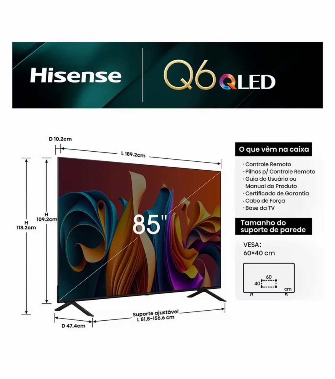 TV Hisense 85 Polegadas Com Garantia e Nota Fiscal!! - Foto 2