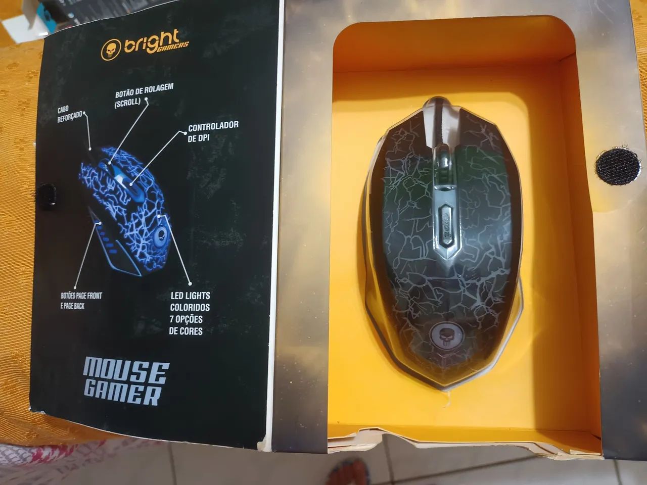 Mouse gamer, USB, marca bright, até 2400 DPI...100,00