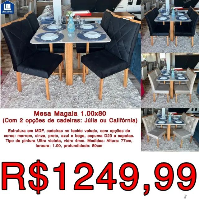 Mesa de jantar com 4 cadeiras