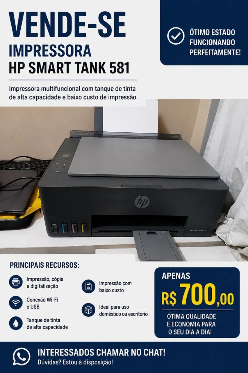 IMPRESSORA SMART TANK 581 HP