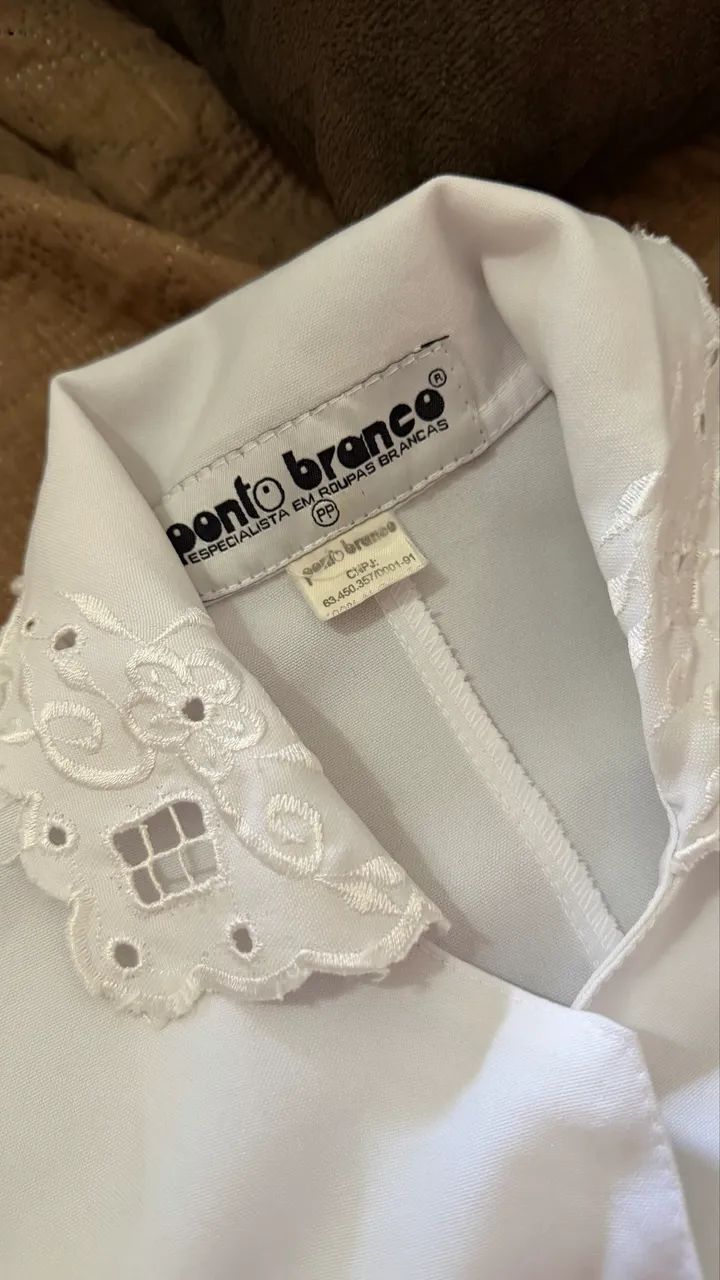 Jaleco branco com bordado renda - Foto 4