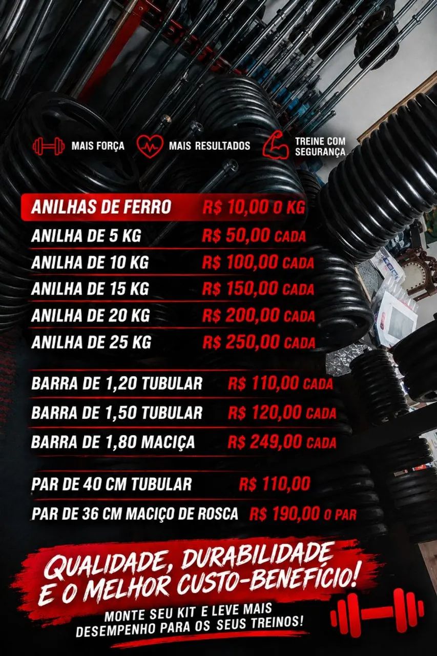 Anilhas de ferro para treino de força  - Foto 2
