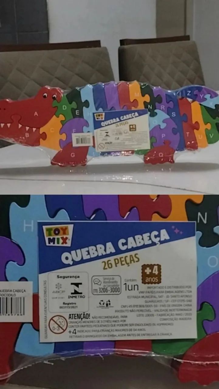 Quebra-cabeça pedagógico - letras e números  - Foto 2