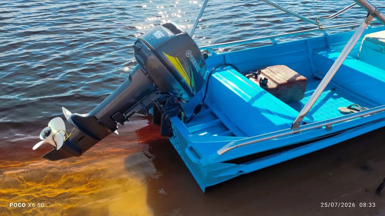 Motor 15 Hp+casco 6 metros novo 