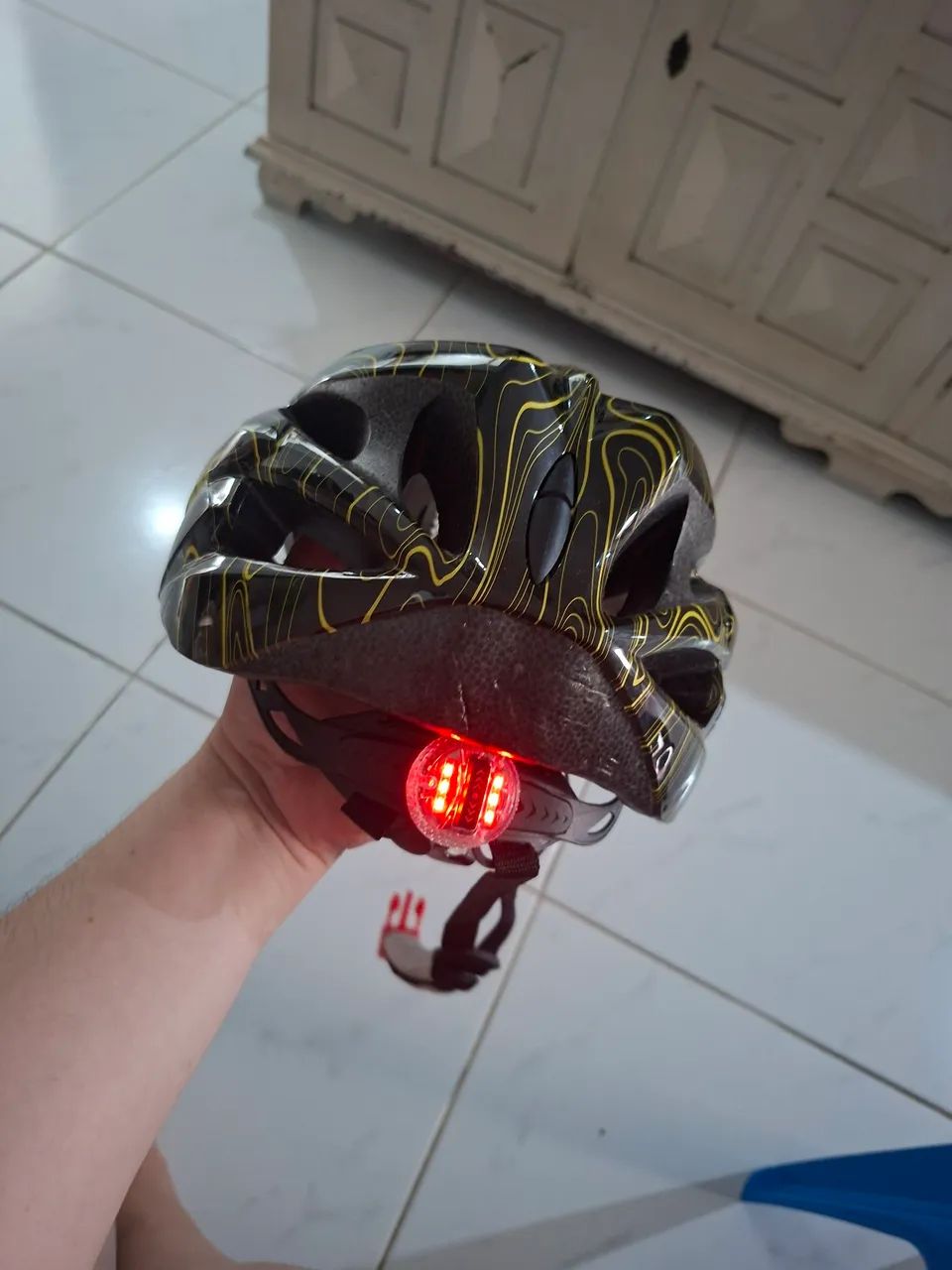 Capacete TSW Raptor Ill Com Luz LED e Viseira Removível, Amarelo G - Foto 2
