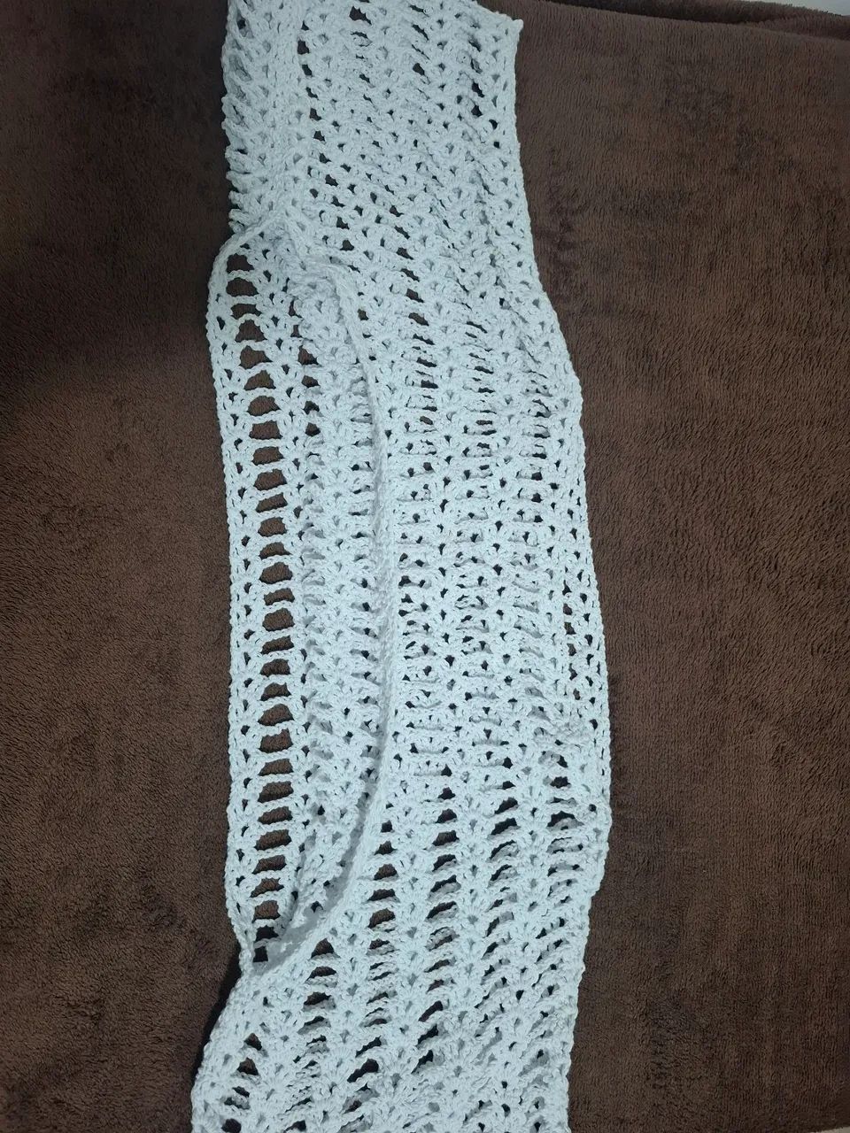 Cropped de crochê em barbante de algodão branco  - Foto 4