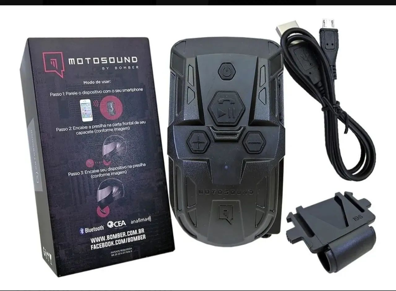 Intercomunicador Motosound by Bomber, um dispositivo multimídia Bluetooth capacete - Foto 2