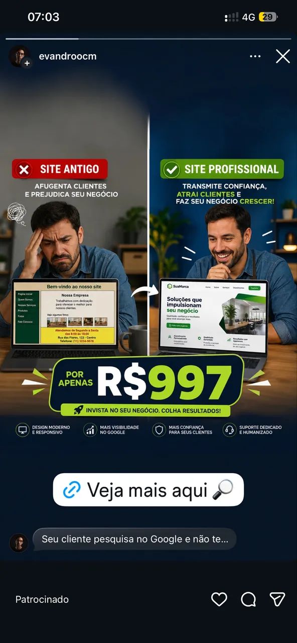 Profissionalize seu negócio com um site próprio