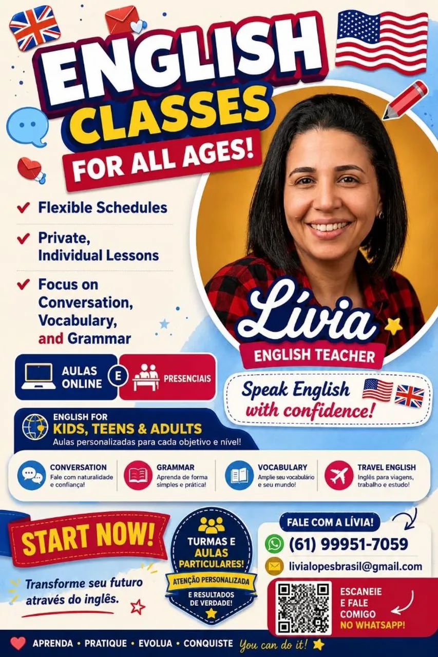 Aulas de Inglês - Domicílio/Remoto