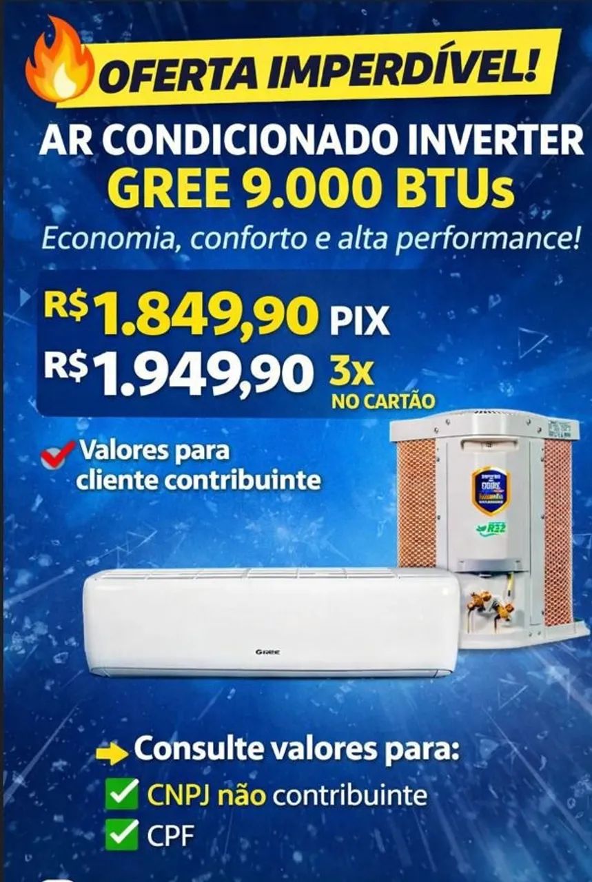 Ar Condicionado Inverter 9000 Btus Gree G-Top Auto Inverter Frio 220V