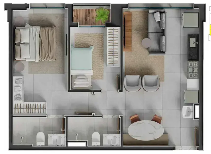 PLANTA 58m²