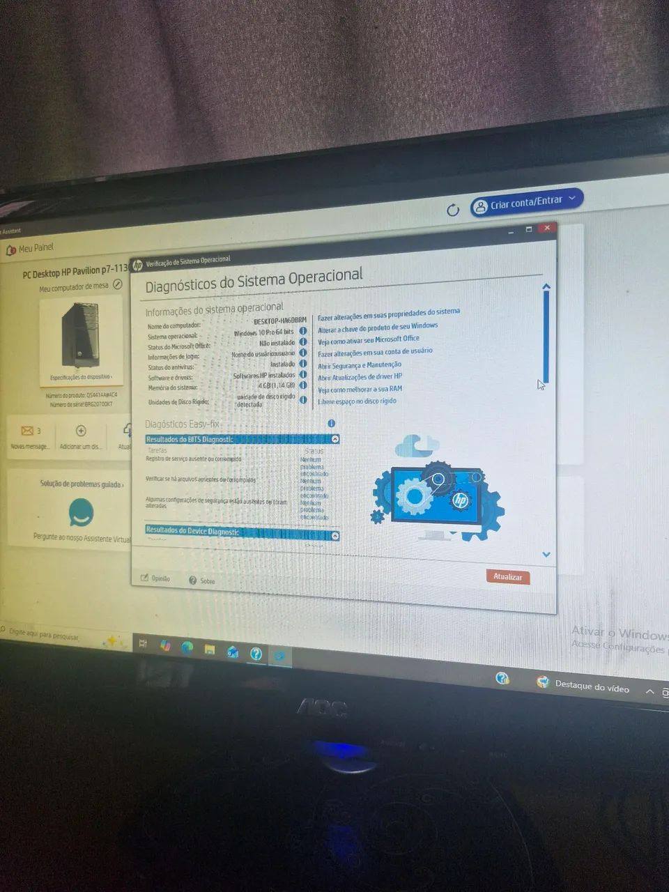 Computador HP Pavilion P7 1130br PC - Foto 3