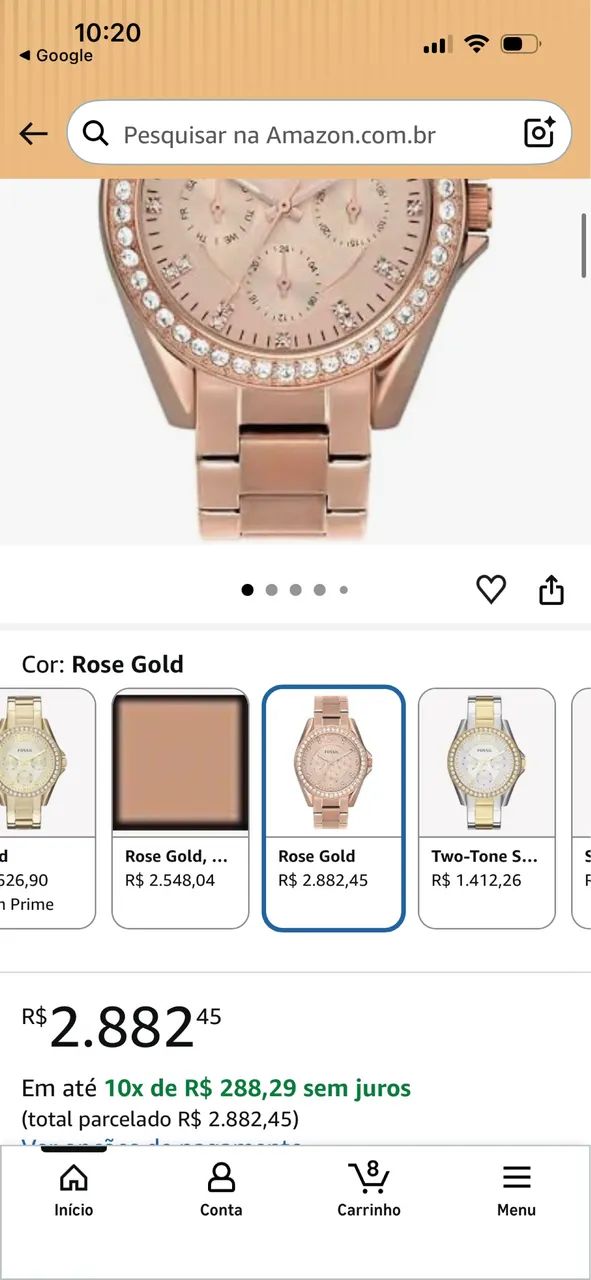 Relógio fóssil rose gold - Foto 4
