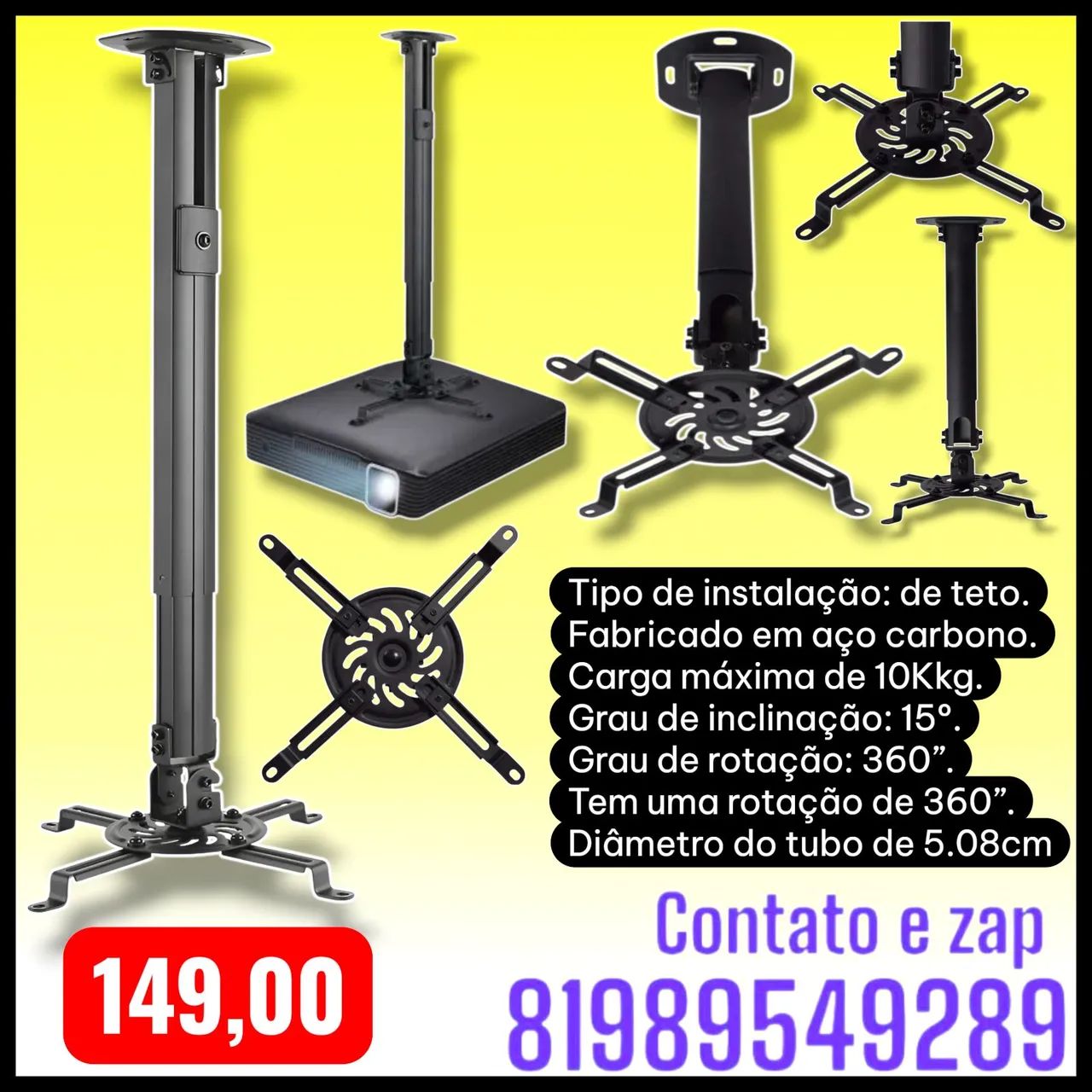 Suporte Para Projetor Com Ajuste De Altura