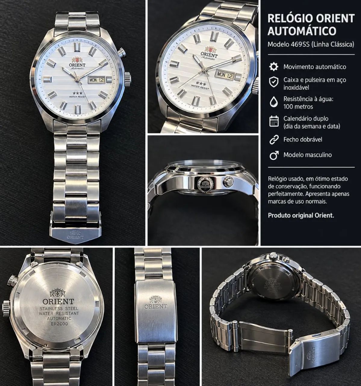 Relógio Orient Automático Masculino - Aço - 100