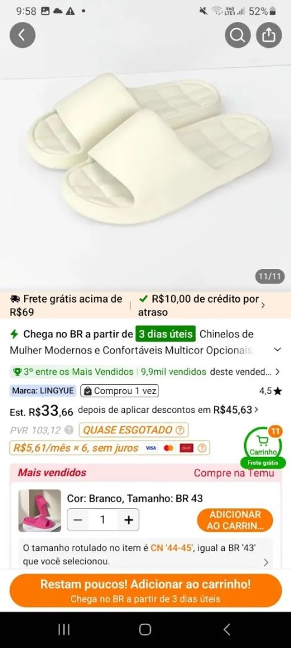 Estes chinelos branco estilo nuvem - Foto 2
