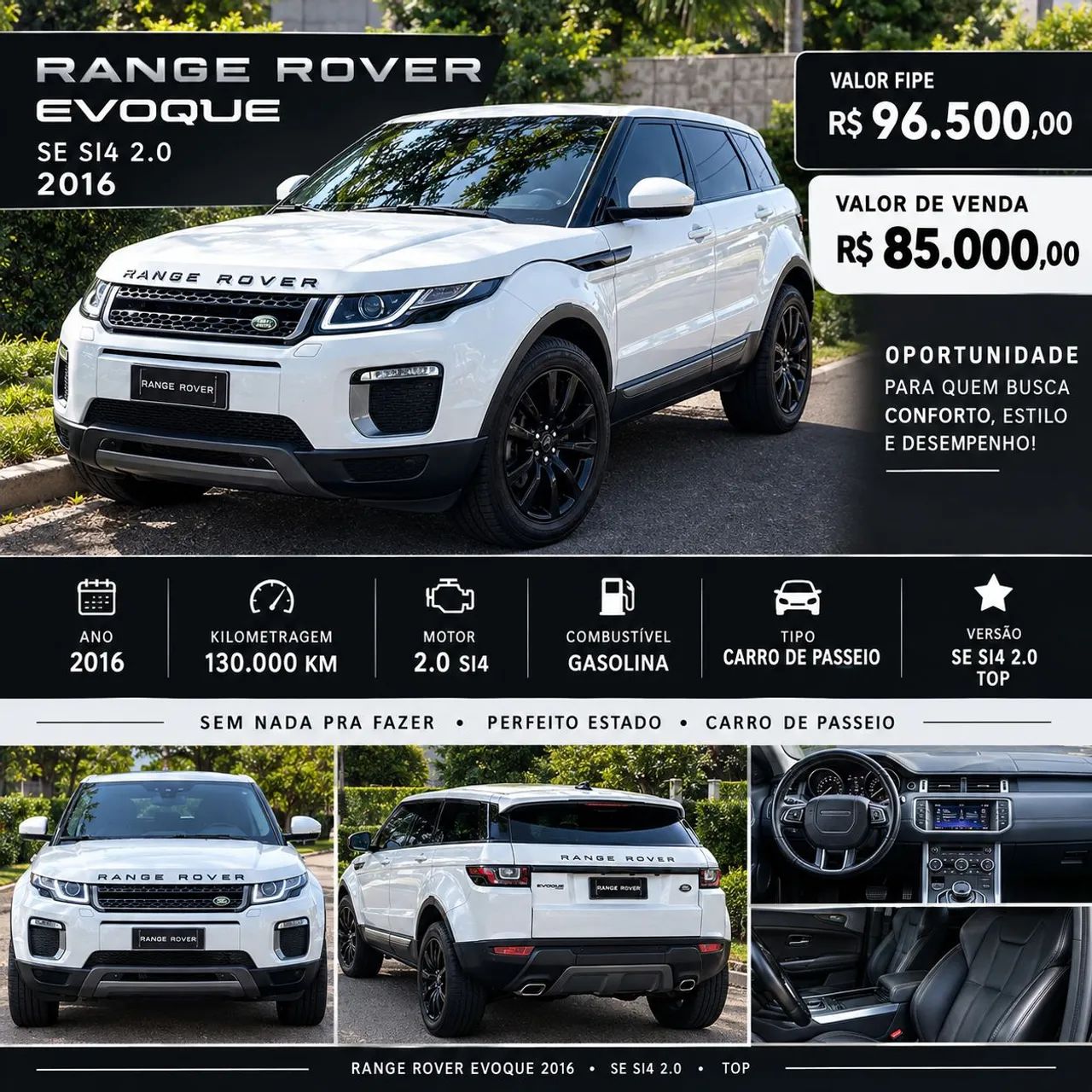 Land Rover Range Rover Evoque SI4 SE 2.0 Aut. 5P 2016