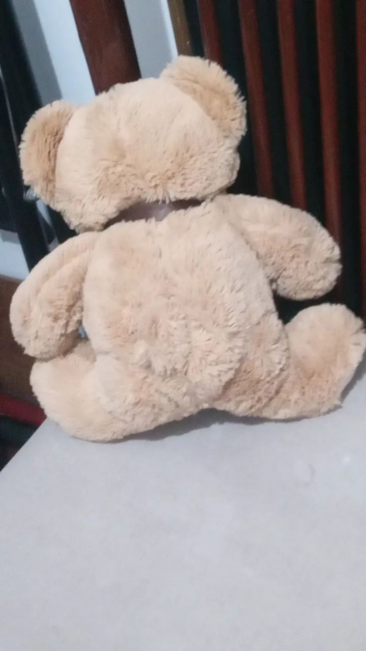 Urso  de pelúcia  bege  médio  - Foto 3