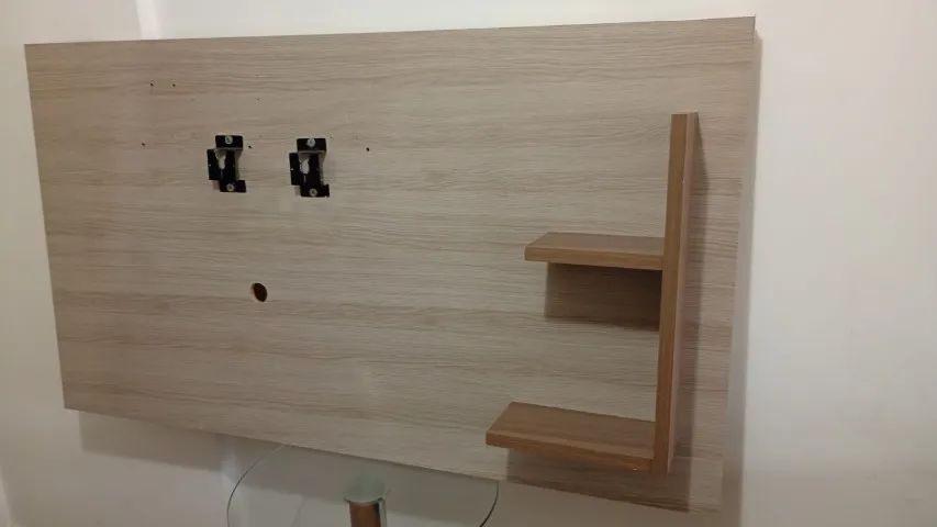 Painel para TV, lindo, em madeira, com prateleiras, para TV até 50 Polegadas - Foto 2