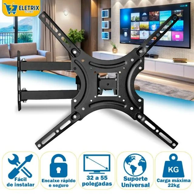 Suporte Para TV Articulado 14 a 55 Polegadas de Parede Lcd Led Tv Smart Universal Televisã - Foto 2